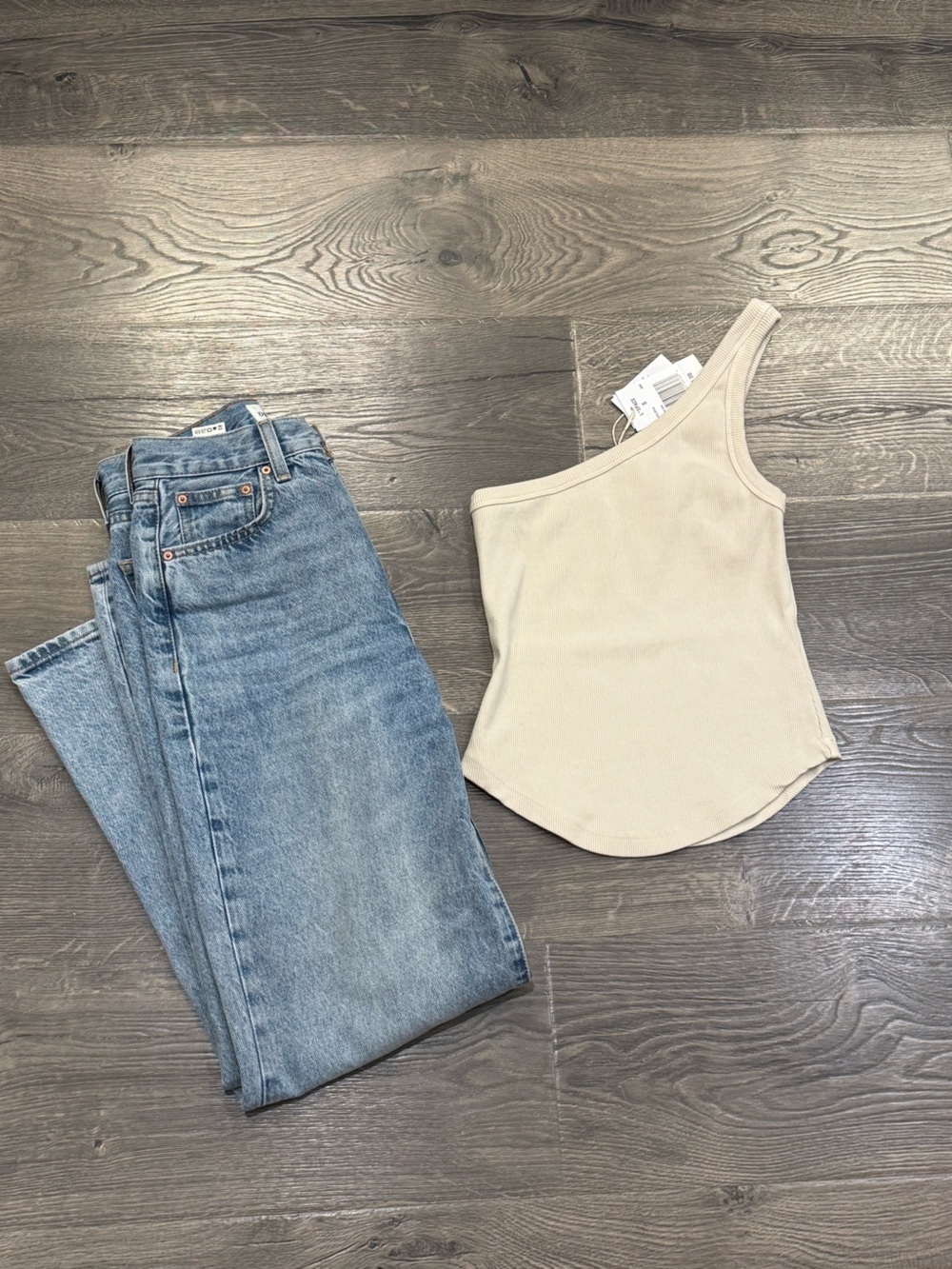 Asymmetrical Tank Top Cream